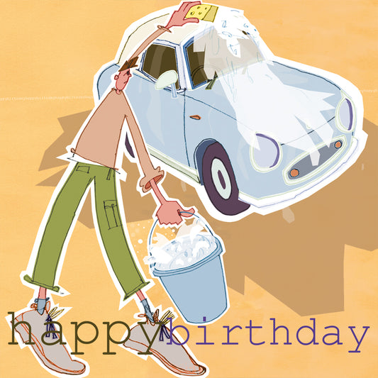 Car Wash Happy Birthday Greetings Card