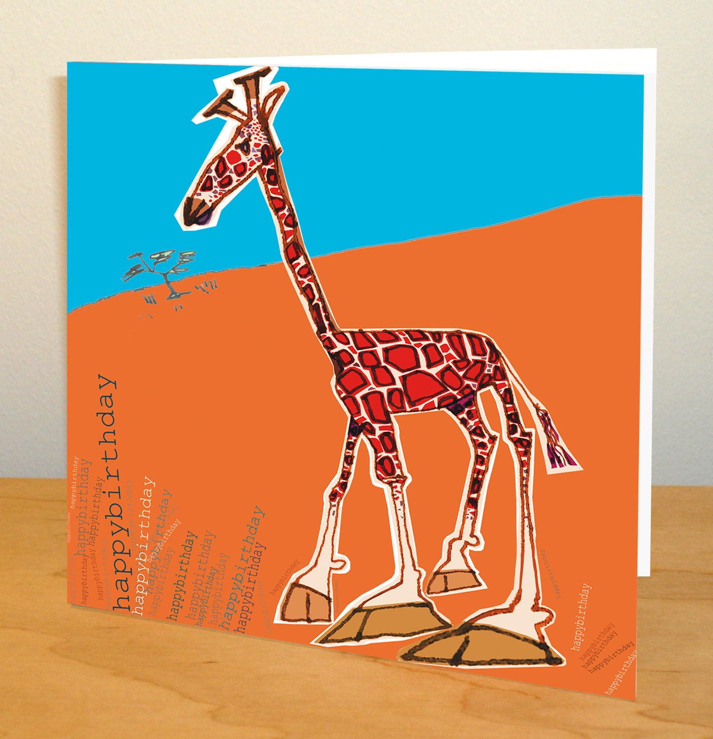 Giraffe Happy Birthday Greetings Card