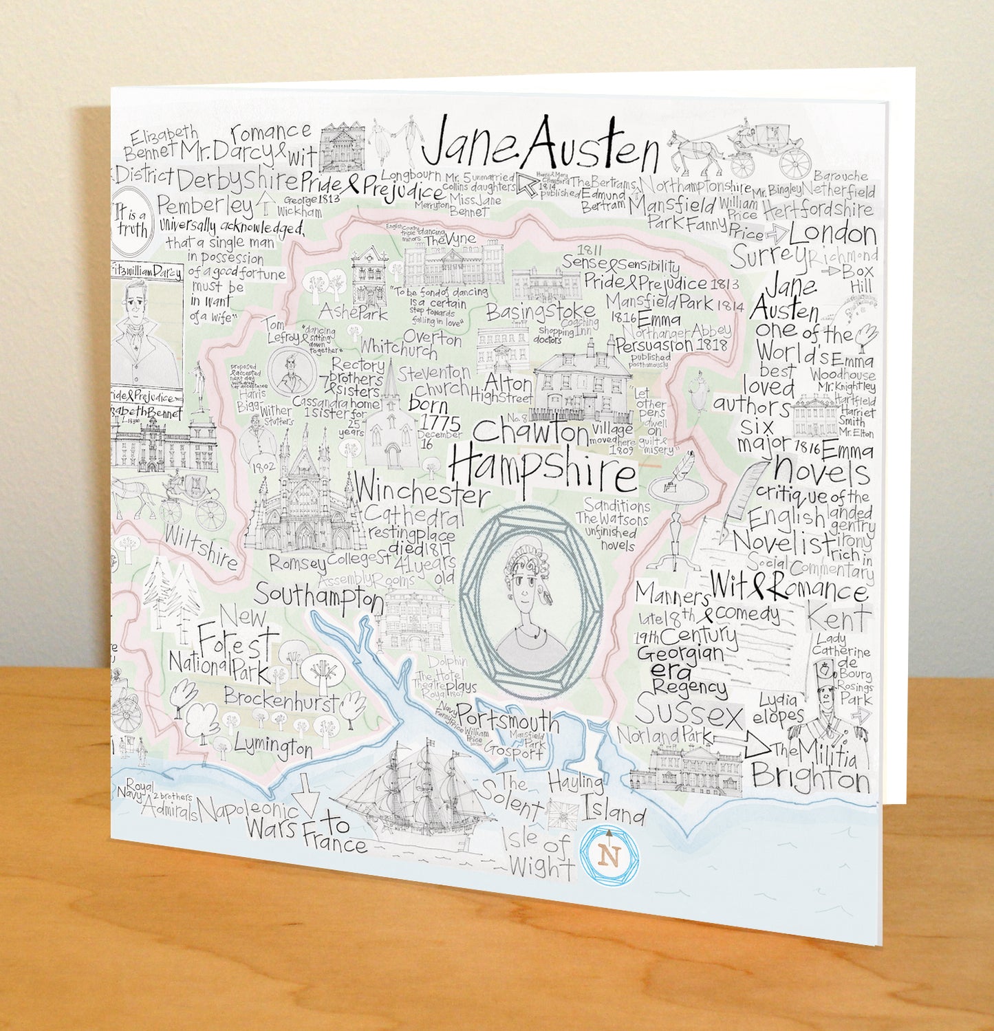 Jane Austen Greetings Card
