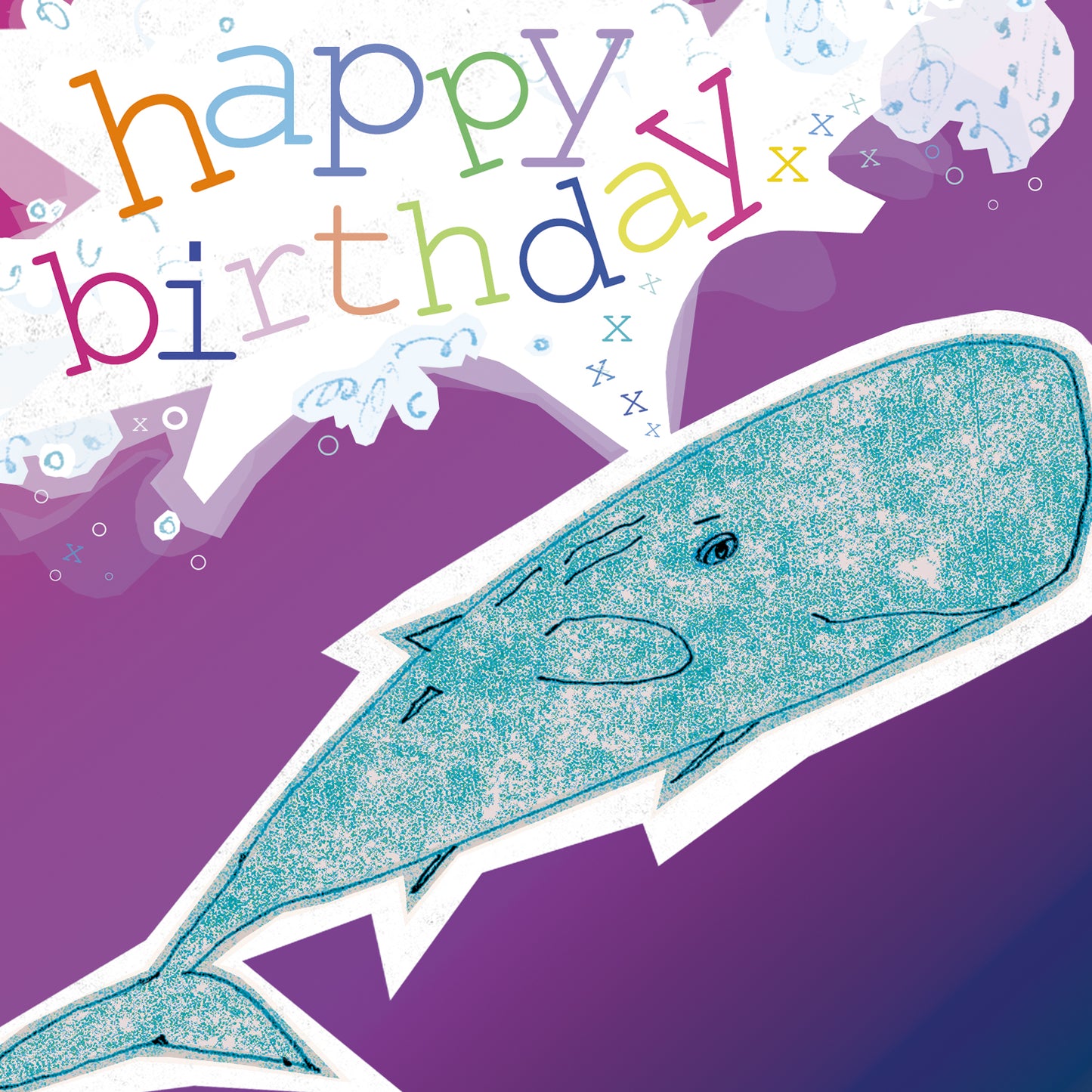 Whale Happy Birthday Greetings Card