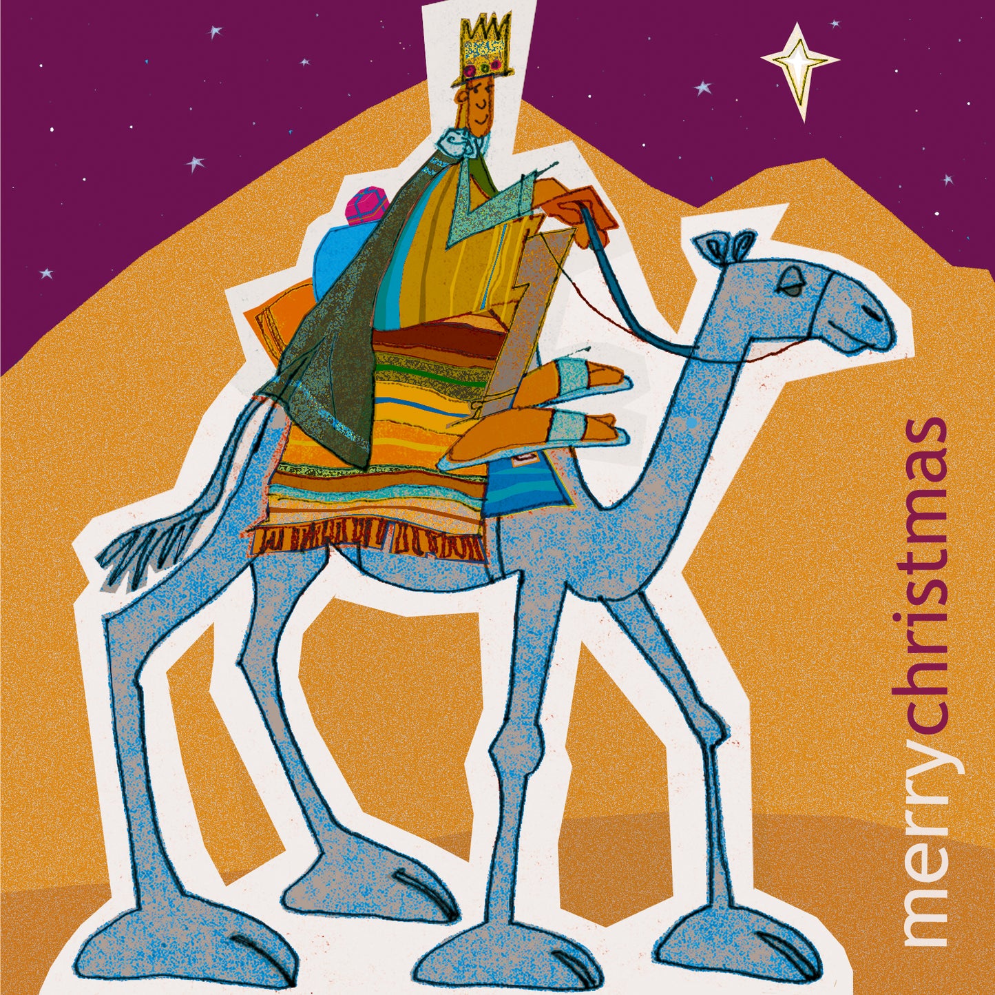 Z4 Merry Christmas Wise Man Christmas Greetings Card