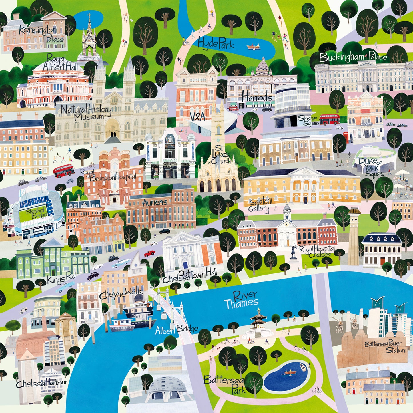 Map of Chelsea Greetings Card