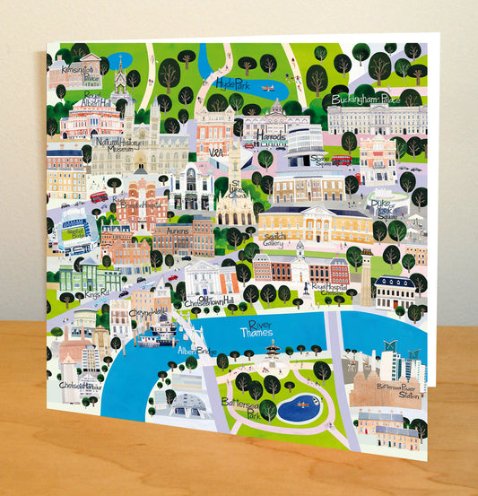 Map of Chelsea Greetings Card