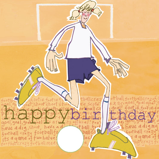 Girl's Football Greetings Card