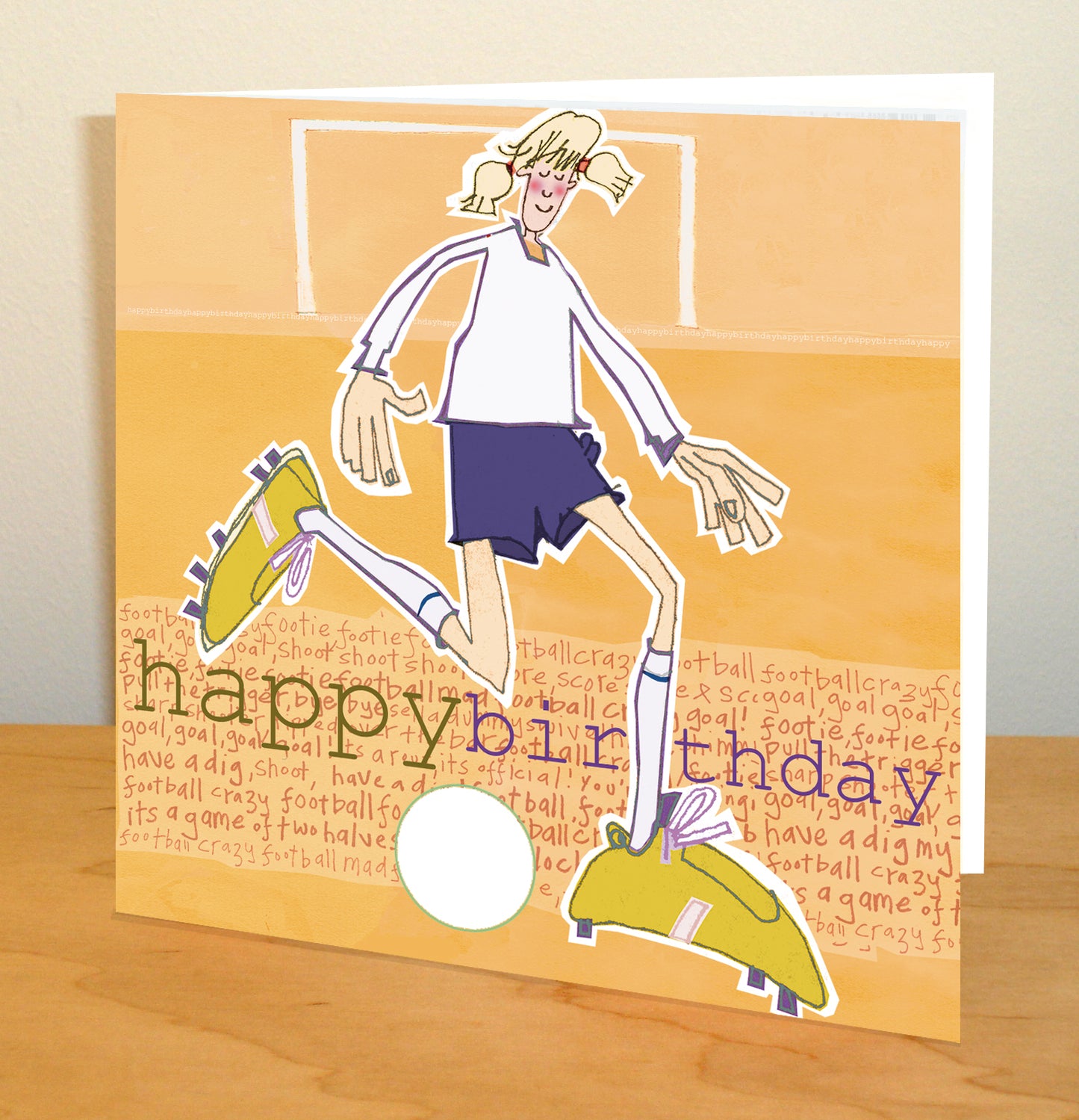 Girl's Football Greetings Card