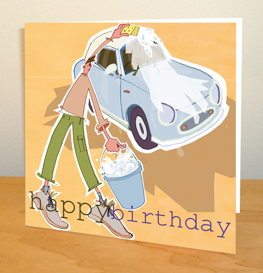 Car Wash Happy Birthday Greetings Card
