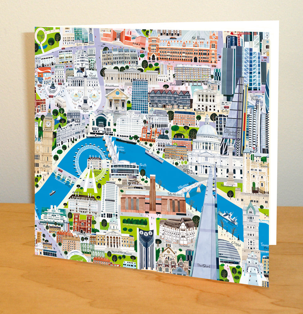London Map - Greetings Card