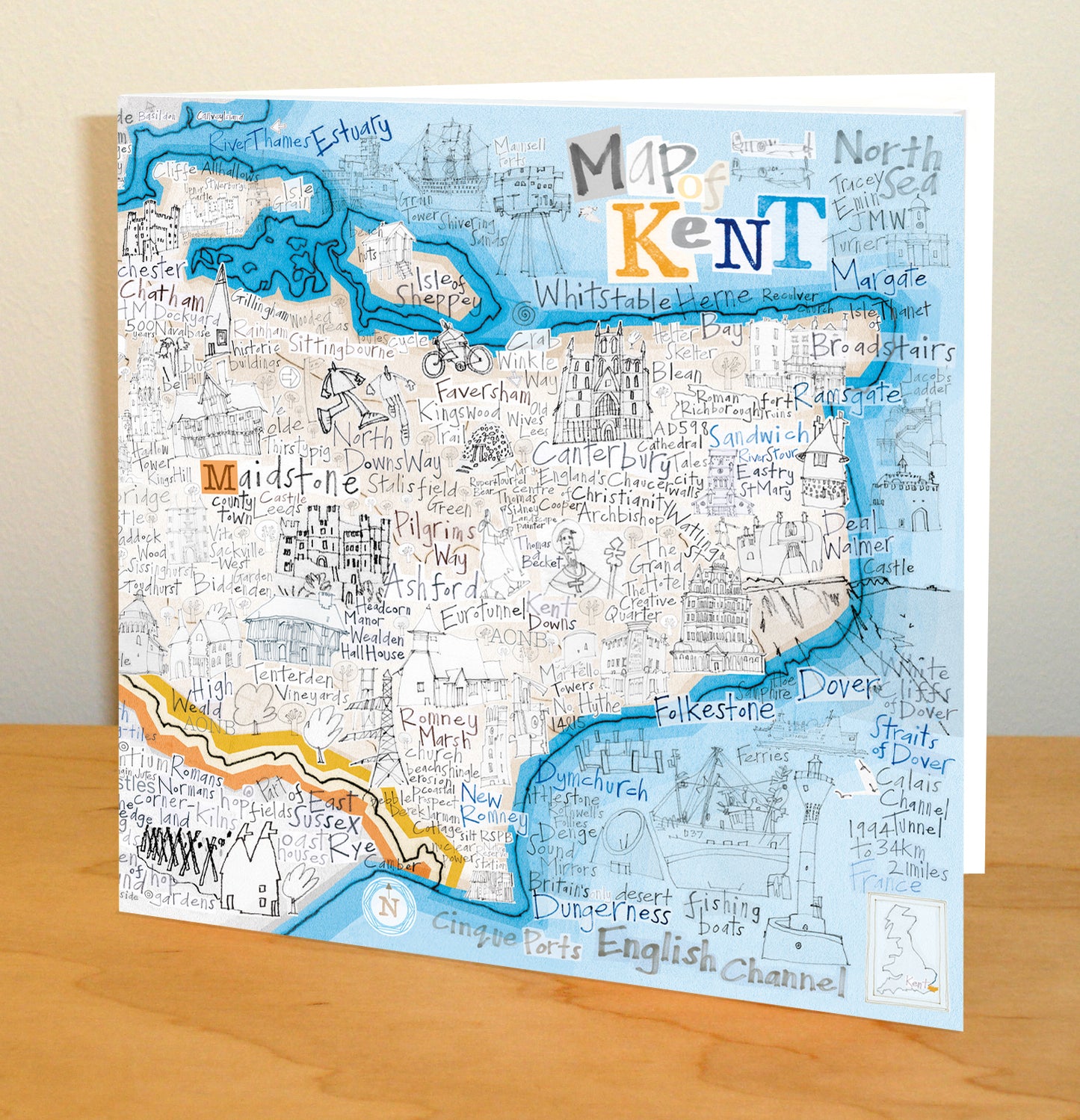 Map of Kent Greetings Card