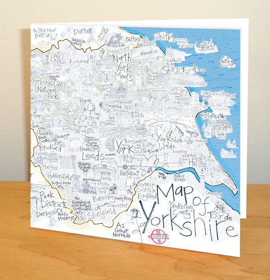 Map of Yorkshire Greetings Card