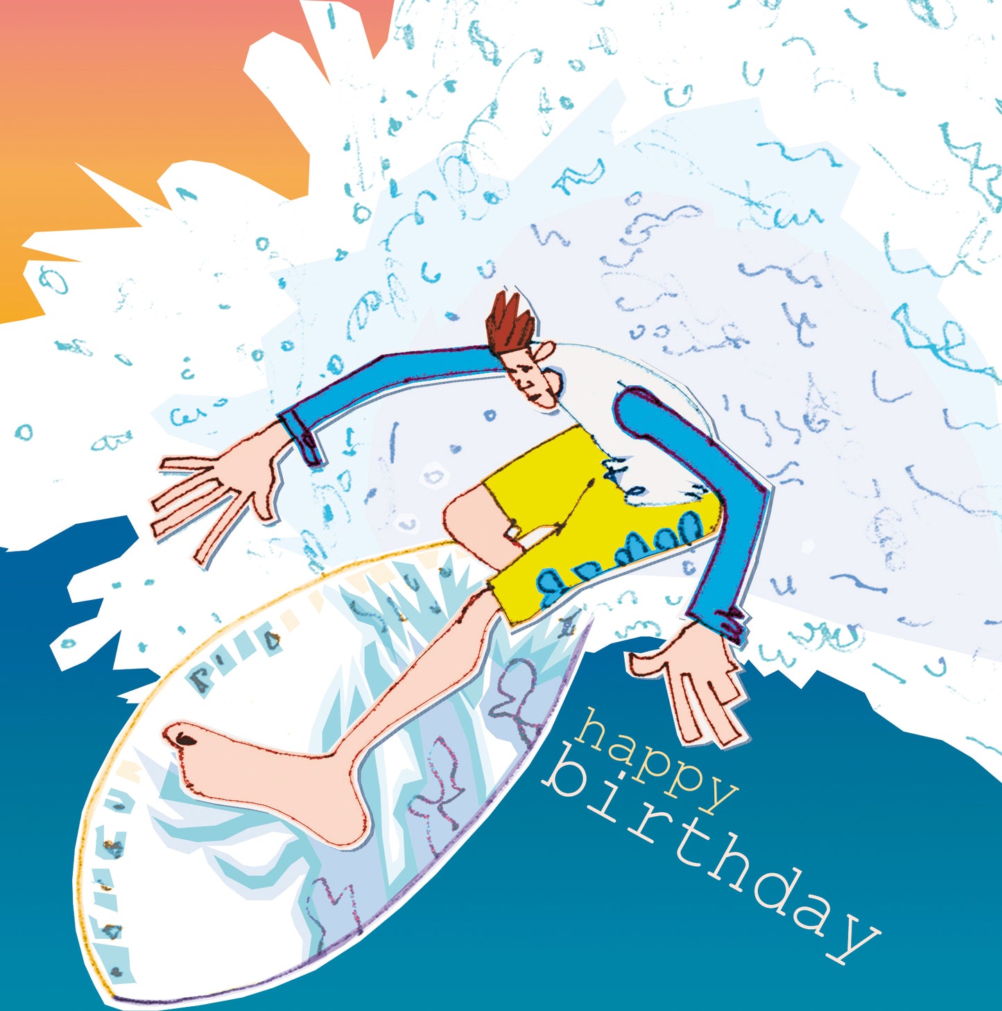 Surfer Greetings Card
