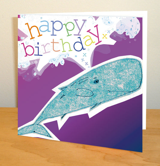 Whale Happy Birthday Greetings Card