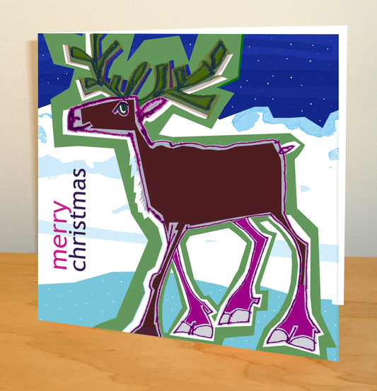 Z2 Merry Christmas Reindeer Christmas card